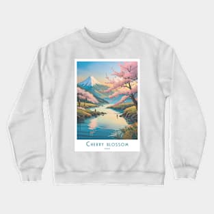 Vintage Retro Cherry Blossom Art Japan Crewneck Sweatshirt